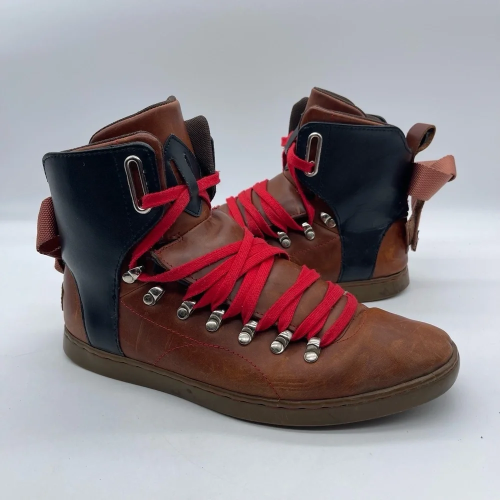 Creative Recreation Baretto CR21241 Men's Size 9.5 Boots Brown Black Red Leather